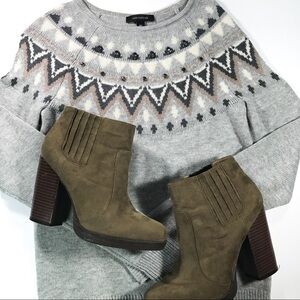 Ann Taylor Fair Isle Embellished Sweater